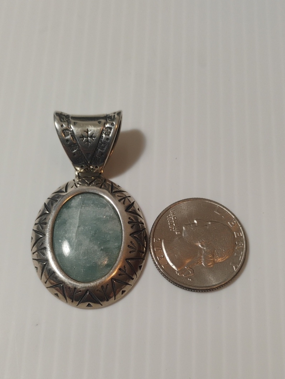Carolyn Pollack 925 Sterling Silver Pendant With Inlaid Stone - Picture 5 of 6